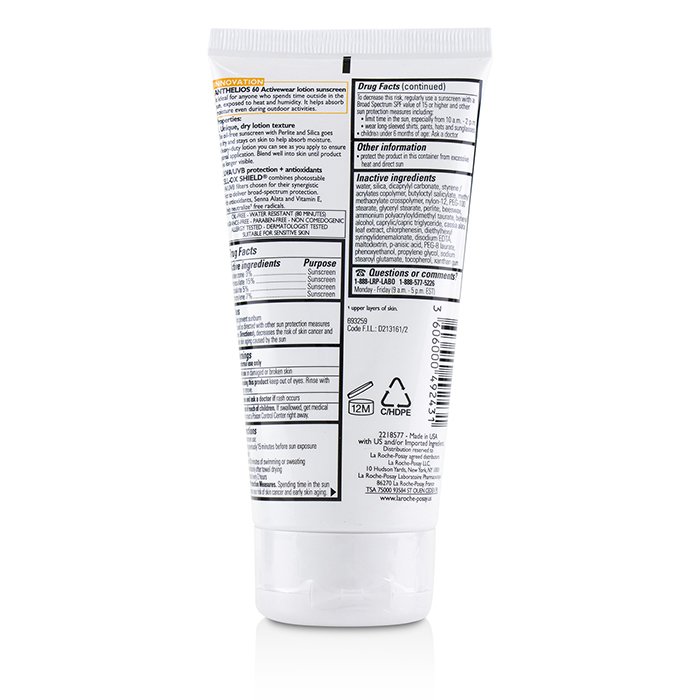 La Roche Posay Anthelios 60 Sport Activewear Lotion Sunscreen SPF 60 150ml/5ozProduct Thumbnail