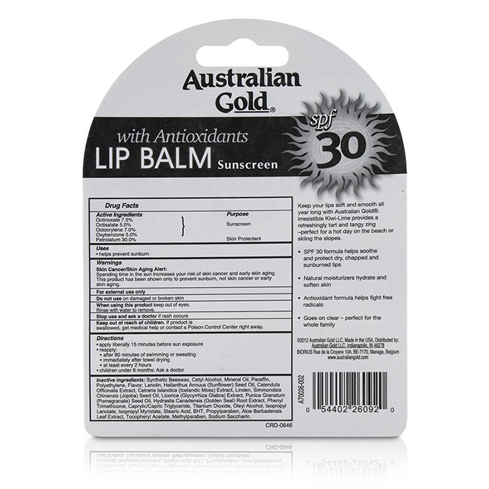 Australian Gold 金色澳洲 Lip Balm Sunscreen SPF 30 4.2g/0.15ozProduct Thumbnail