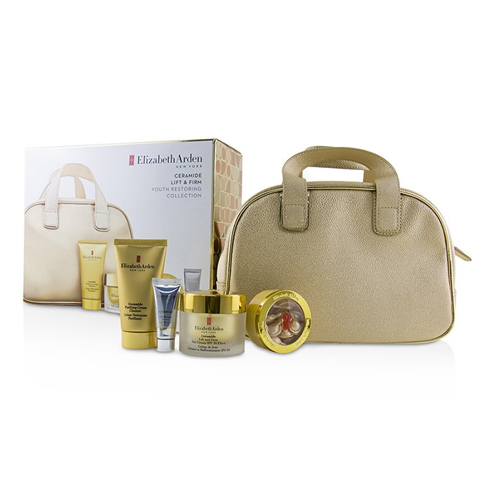 Elizabeth Arden Zestaw Ceramide Lift & Firm Youth Restoring Collection: Day Cream SPF 30+Ceramide Capsules+Cream Cleanser+Skin Renewal Booster+Bag 4pcs+1bagProduct Thumbnail