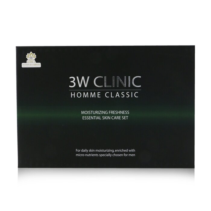 3W Clinic Homme Classic - Moisturizing Freshness Essential Skin Care Set: Essential Skin 150ml+30ml + Essential Lotion 150ml+30ml 4pcsProduct Thumbnail