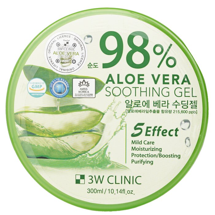 3W Clinic 98% Aloe Vera rauhoittava geeli 300ml/10.14ozProduct Thumbnail