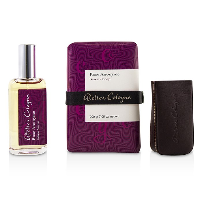 Atelier Cologne Rose Anonyme Coffret: Cologne Absolue Spray 30ml/1oz + Soap 200g/7.05oz + 3 Postcards Samples + Leather Case for Cologne Absolue 30ml/1oz 4pcsProduct Thumbnail