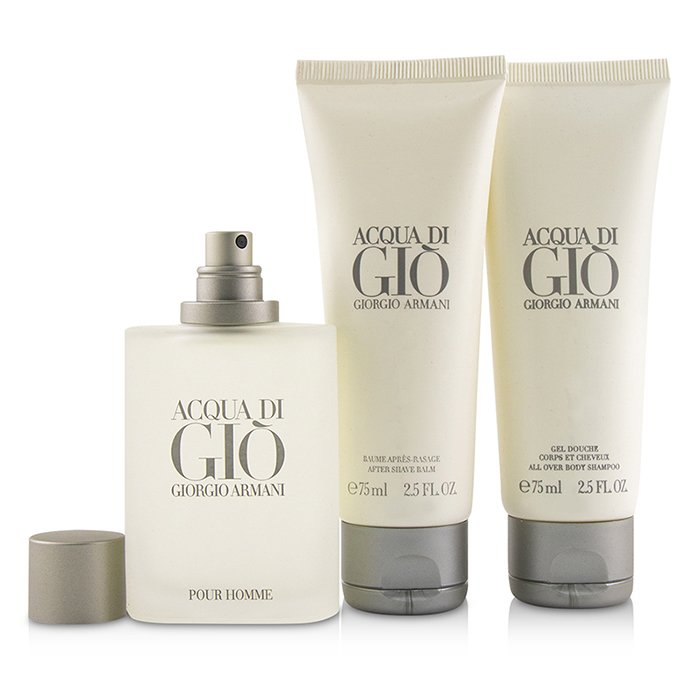 Giorgio Armani Acqua Di Gio Coffret: Eau De Toilette Spray 50ml/1.7oz + All Over Body Shampoo 75ml/2.5oz + After Shave Balm 75ml/2.5oz 3pcsProduct Thumbnail
