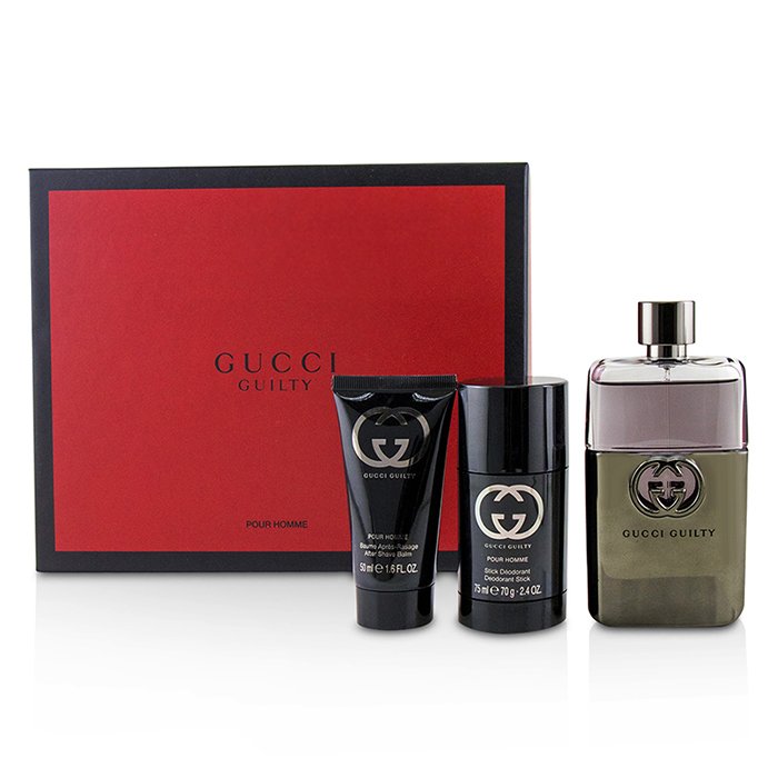 Gucci Guilty Pour Homme Coffret: Eau De Toilette Spray 90ml + Deodorant Stick 75ml + After Shave Balm 50ml 3pcsProduct Thumbnail