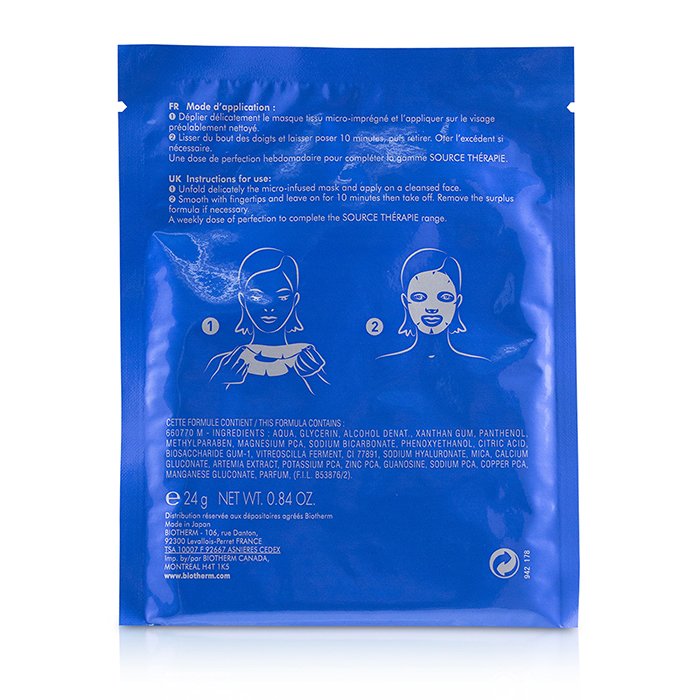 碧欧泉 Biotherm Source Therapie Revitalizing Micro-Infused Tissue Mask Skin Perfection Catalyzer 6x24gProduct Thumbnail