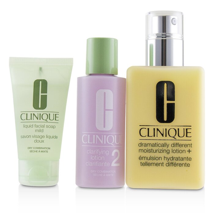 Clinique 3-Step Skin Care System (Skin Type 2): DDML+ 200ml + Clarifying Lotion 2 60ml + Liquid Facial Soap Mild 30ml - מערכת לניקוי העור 3pcsProduct Thumbnail
