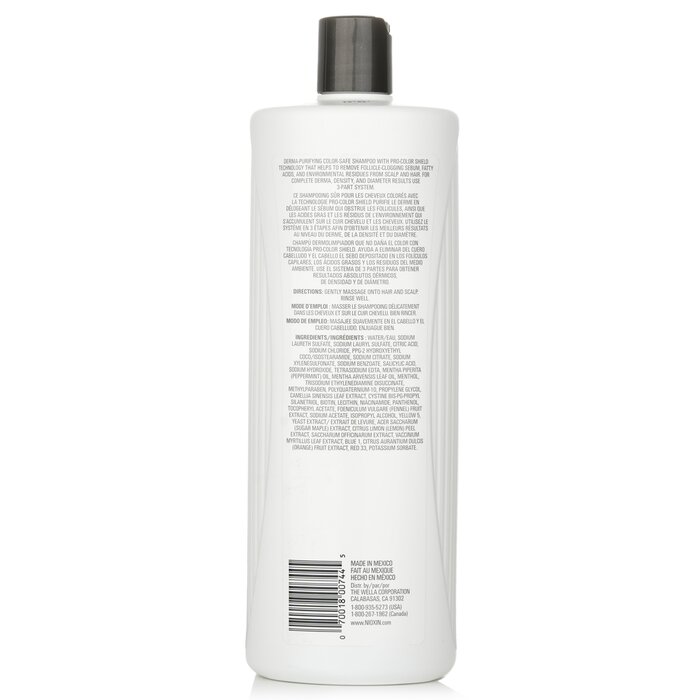 Nioxin Derma Purifying System 4 Cleanser Shampoo (Farget hår, kraftig hårtap, fargesikker) 1000ml/33.8ozProduct Thumbnail