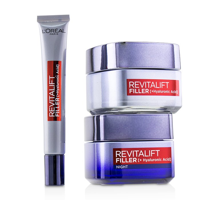 欧莱雅 L'Oreal Revitalift Filler Renew Routine Set: Day Cream 50ml/1.7oz + Night Cream 50ml/1.7oz + Eye Cream 15 ml/0.5oz 3pcsProduct Thumbnail