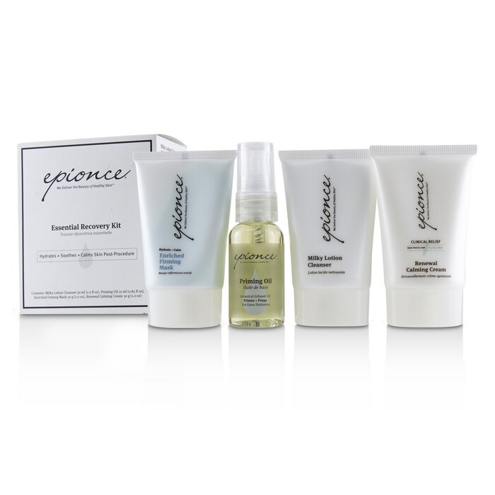 Epionce Zestaw Essential Recovery Kit: Milky Lotion Cleanser 30ml+ Priming Oil 25ml+ Enriched Firming Mask 30g+ Renewal Calming Cream 30g 4pcsProduct Thumbnail