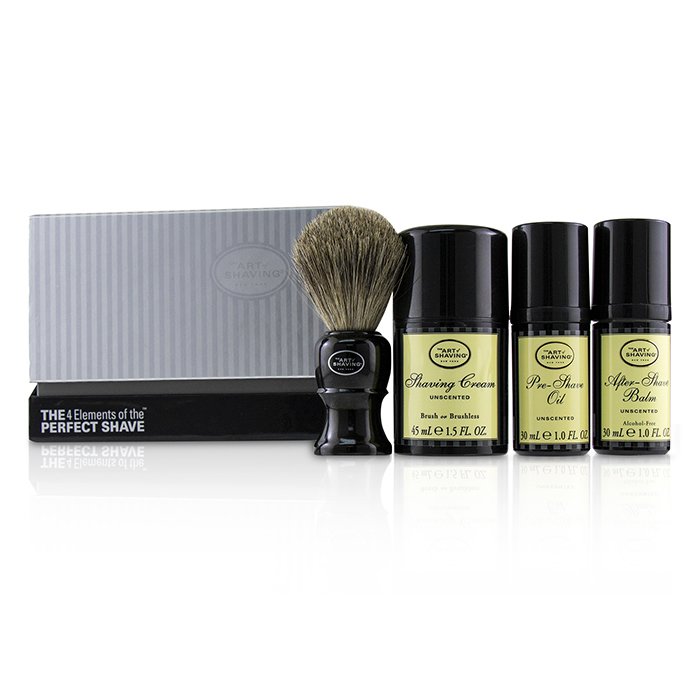 The Art Of Shaving 刮鬍學問  The 4 Elements of the Perfect Shave Mid-Size Kit - Unscented (Pre-Shave Oil 30ml + Shaving Cream 45ml + After-Shave Balm 30ml + Brush) 4pcsProduct Thumbnail