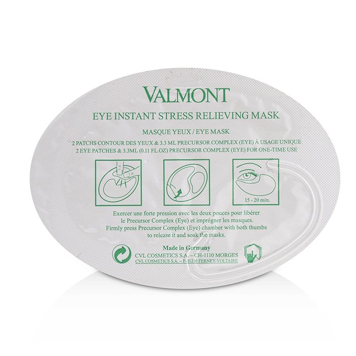 Valmont Máscara de alívio instantâneo do estresse para os olhos (máscara para os olhos suavizante, descongestionante e antifadiga) (individual) 1pairProduct Thumbnail