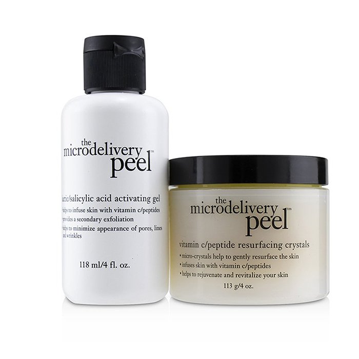 Philosophy The Microdelivery Peel: Lactic/Salicylic Acid Activating Gel 118ml + Vitamin C/Peptide Resurfacing Crystals 2pcsProduct Thumbnail