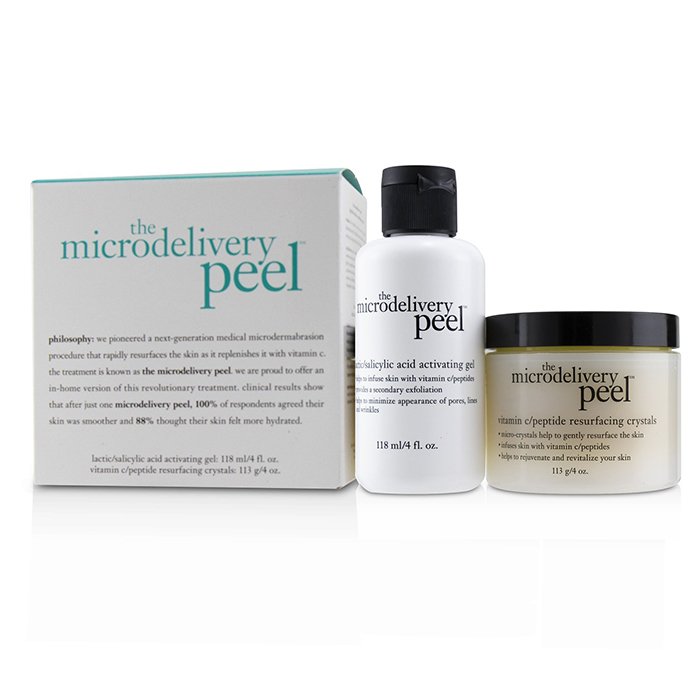 Philosophy Zestaw The Microdelivery Peel: Lactic/Salicylic Acid Activating Gel 118ml + Vitamin C/Peptide Resurfacing Crystals 2pcsProduct Thumbnail