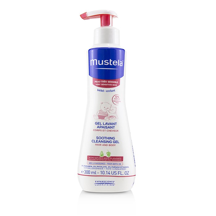 Mustela Soothing Cleansing Gel For Very Sensitive Skin - ג'ל ניקוי לעור רגיש במיוחד - לגוף ולשיער 300ml/10.14ozProduct Thumbnail