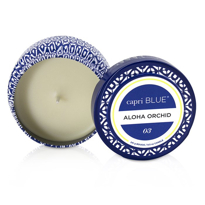 Capri Blue 蓝白花纹旅行铝罐装蜡烛 - 阿罗哈兰花 241g/8.5ozProduct Thumbnail