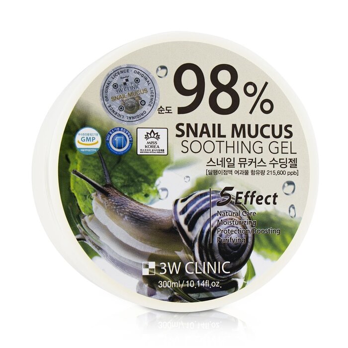 3W Clinic 98% Snail Mucus Успокаивающий Гель 300ml/10.14ozProduct Thumbnail