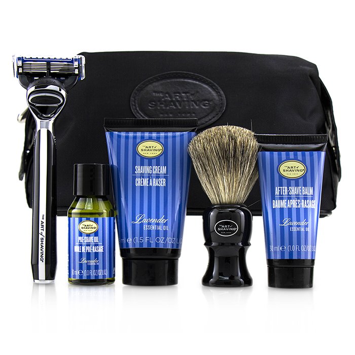 The Art Of Shaving The Four Elements of The Perfect Shave Set with Bag - Lavender: Pre Shave Oil + Shave Crm + A/S Balm + Brush + Razor 5pcs+1BagProduct Thumbnail