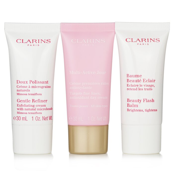 Clarins Multi-Active 30+ комплект за грижа за кожата против стареене: Gentle Refiner 30ml + Multi-Active Day Cream 30ml + Beauty Flash Balm 30ml 3pcsProduct Thumbnail