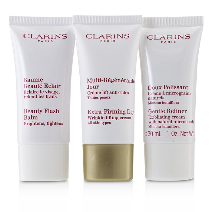 Clarins Extra-Firming 40+ Anti-Ageing Skincare Set:Gentle Refiner 30ml +Extra-Firming Day Cream 30ml+ Beauty Flash Balm 30ml 3pcsProduct Thumbnail
