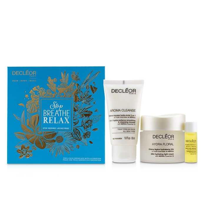 Decleor Stop.Breathe.Relax Holiday Kit:Cleansing Mousse 50ml+ Hydrating Oil Serum 5ml+ 24hr Hydrating Light Cream 50ml 3pcsProduct Thumbnail
