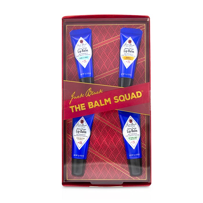 Jack Black 傑克布萊克  The Balm Squad Gift Set: Intense Therapy Lip Balm SPF25 (Natural Mint & Shea Butter + Shea Butter & Vitamin E + Vanilla Mint + Mango & Mandarin) 4pcsProduct Thumbnail