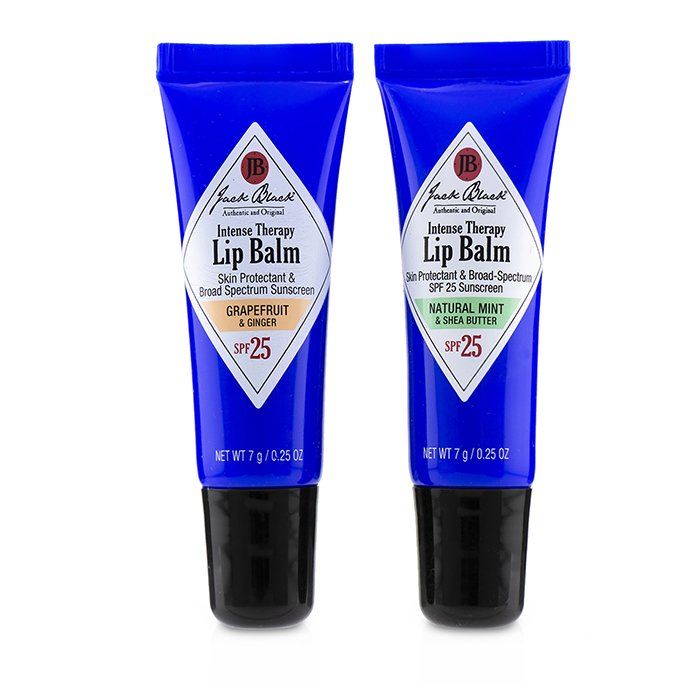 Jack Black 傑克布萊克  Lip Duo: Intense Therapy Lip Balm SPF25 x 2 (Grapefruit & Ginger + Natural Mint & Shea Butter) 2pcsProduct Thumbnail