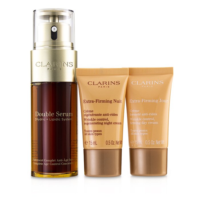Clarins 克蘭詩 (嬌韻詩) Double Serum Extra-Edition Set: Double Serum 50ml + Extra-Firming Day Cream 15ml + Extra-Firming Night Cream 15ml 3pcsProduct Thumbnail