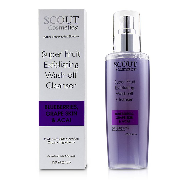 SCOUT Cosmetics Super Fruit Exfoliating Wash-Off Cleanser med blåbær, drueskinn og acai 150ml/5.1ozProduct Thumbnail
