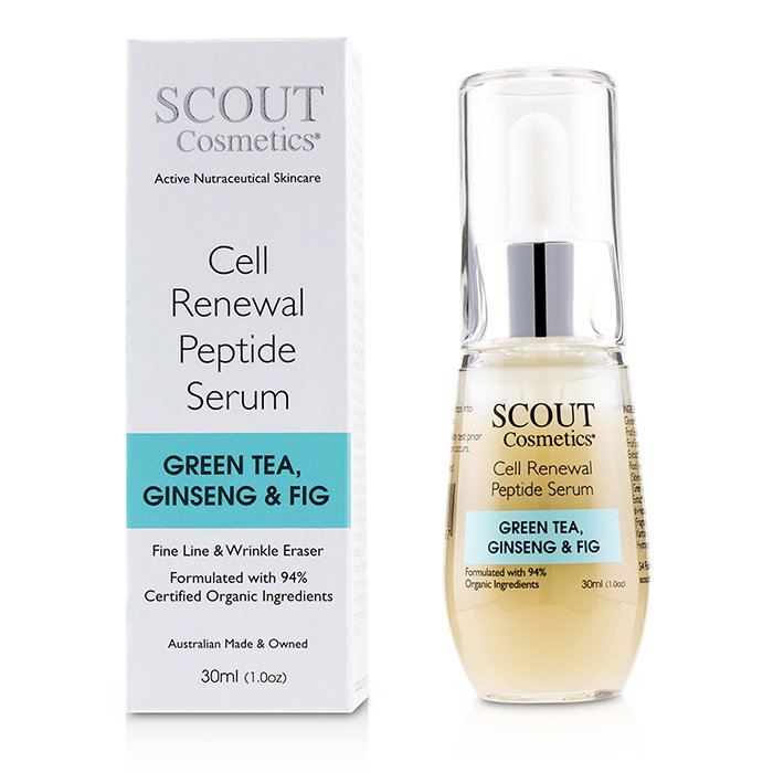 SCOUT Cosmetics Cell Renewal Peptide Serum with Green Tea, Ginseng & Fig 30ml/1ozProduct Thumbnail