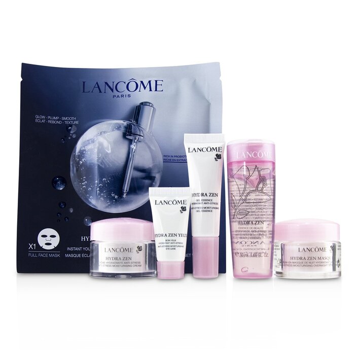 Lancome Hydra Zen Travel Set: Beauty Essence 50ml + Gel-Essence 10ml + Moisturising Cream 15ml + Eye Cream 5ml + Masque 15ml + Genifque Mask 1sheet - סט נסיעות 6pcsProduct Thumbnail