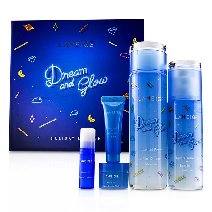 Laneige Dream & Glow Holiday Edition Set: Skin Refiner 200ml + Balancing Emulsion 120ml + Moisture Essence 5ml + Moisture Cream 10ml + Water Sleeping Mask 15ml 5pcsProduct Thumbnail