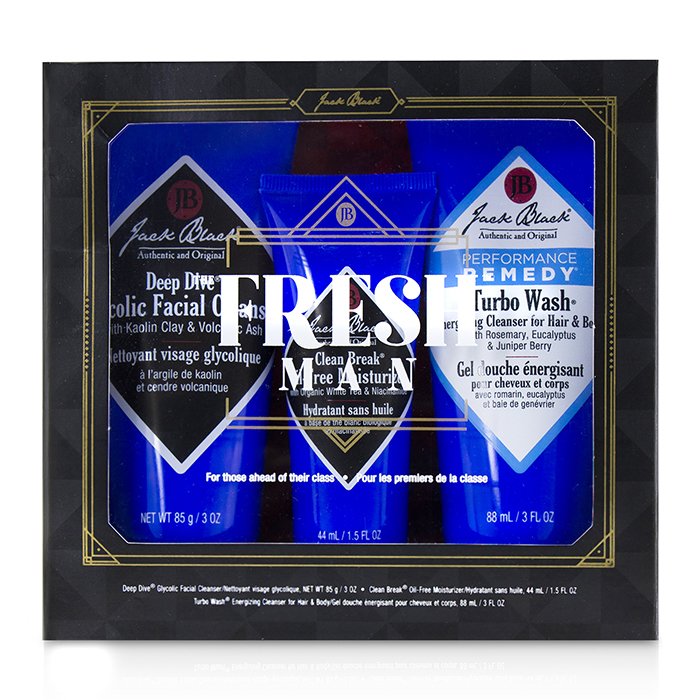 Jack Black The Fresh Man Set: Deep Dive Glycolic Facial Cleanser + Clean Break Oil-Free Moisturizer + Turbo Wash Energizing Cleanser 3pcsProduct Thumbnail