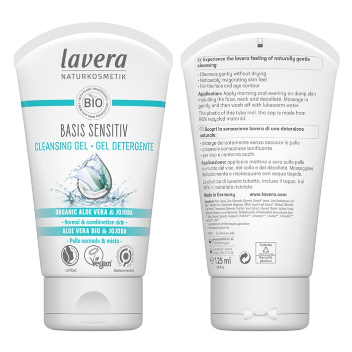 Lavera جل منظف Basis Sensitiv - بالألوفيرا الأورغانيك والجوجوبا (للبشرة العادية إلى المختلطة) 125ml/4ozProduct Thumbnail