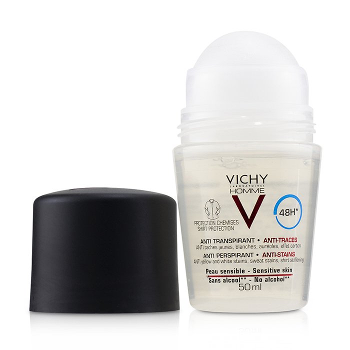Vichy Homme 48H* Anti Perspirant & Anti-Stains (Shirt Protection) Roll-On דאודורנט רול-און (עור רגיש) 50ml/1.69ozProduct Thumbnail