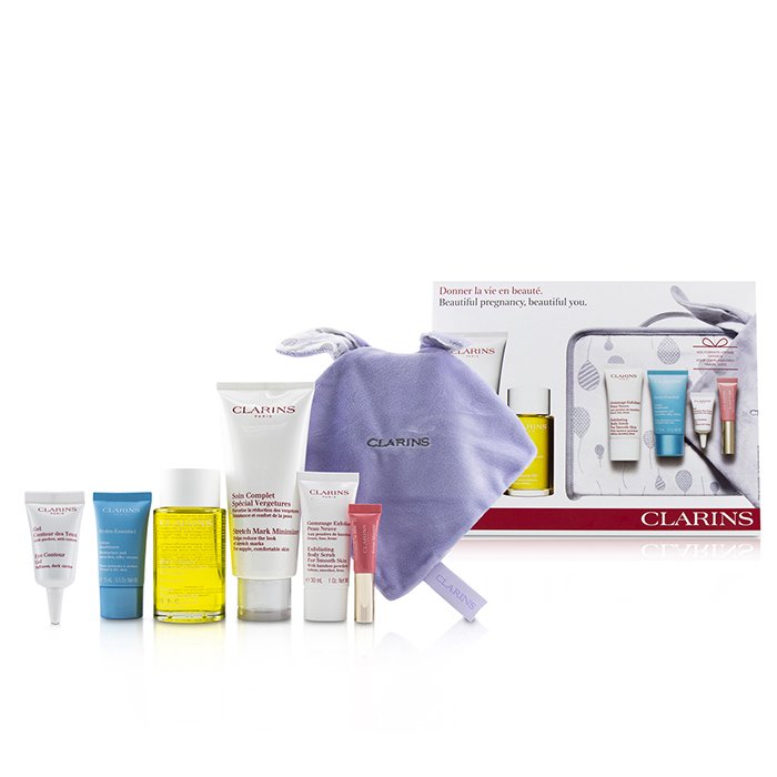 Clarins Maternity Set: Tonic Treatment Oil+ Stretch Mark Minimizer+Hydra-Essentiel Cream+ Body Scrub+ Eye Gel+ Lip Perfector+ Bag 6pcs+1bagProduct Thumbnail