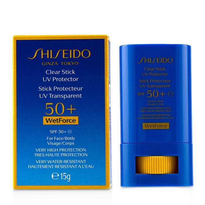 Shiseido Clear Stick UV Protector WetForce For Face & Body SPF 50+ (Very High Protection & Very Water-Resistant) סטיק הגנה מהשמש- עמיד במים 15g/0.53ozProduct Thumbnail