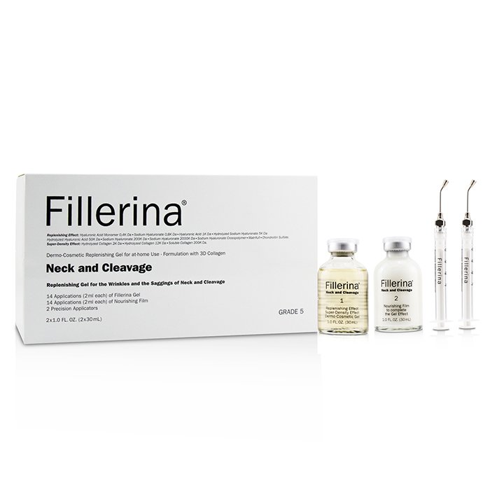 Fillerina Neck & Cleavage (Replenishing Gel For The Wrinkles & The Saggings of Neck & Clevage) - Grade 5 2x30ml+2pcsProduct Thumbnail
