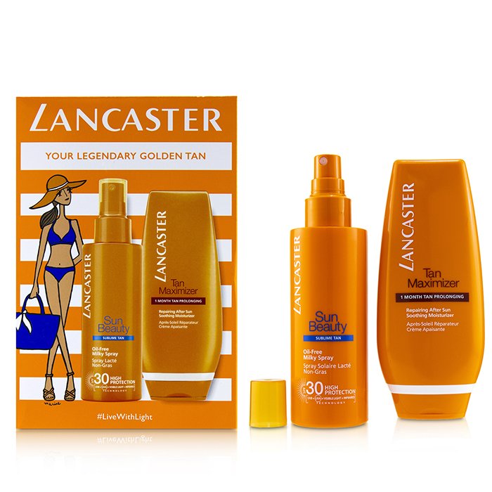 Lancaster Your Suncare Routine For A Legendary Goldan Tan Set: Oil-Free Milky Spray SPF 30 150ml + Tan Maximizer After Sun 125ml - סט לשיזוף עצמי 2pcsProduct Thumbnail