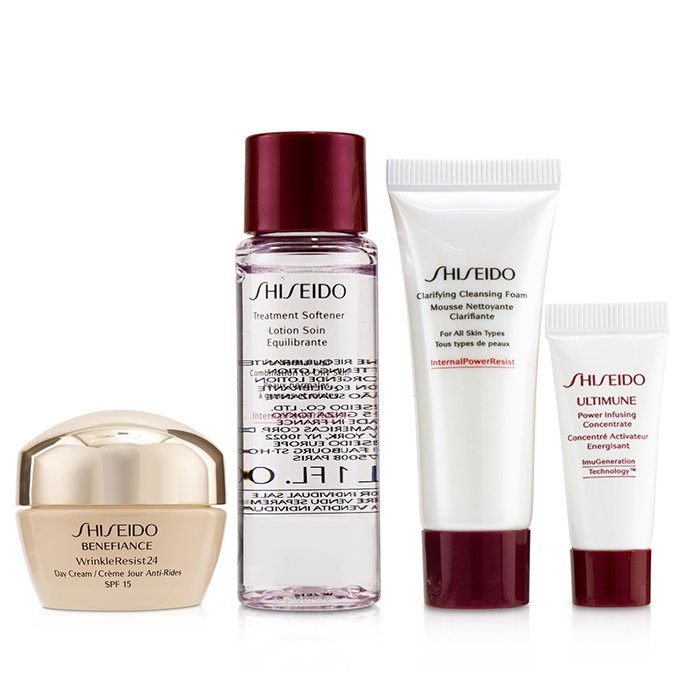 Shiseido Benefiance WrinkleResist24 Set : Day Cream SPF15 50ml+Cleansing Foam 15ml+Softener 30ml+Ultimune Concentrate 5ml 4pcsProduct Thumbnail