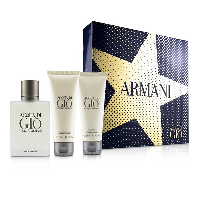 Giorgio Armani Acqua Di Gio Coffret: Eau De Toilette Spray 100ml/3.4oz + All Over Bod Shampoo 75ml/2.5oz + After Shave Balm 75ml/2.5oz 3pcsProduct Thumbnail
