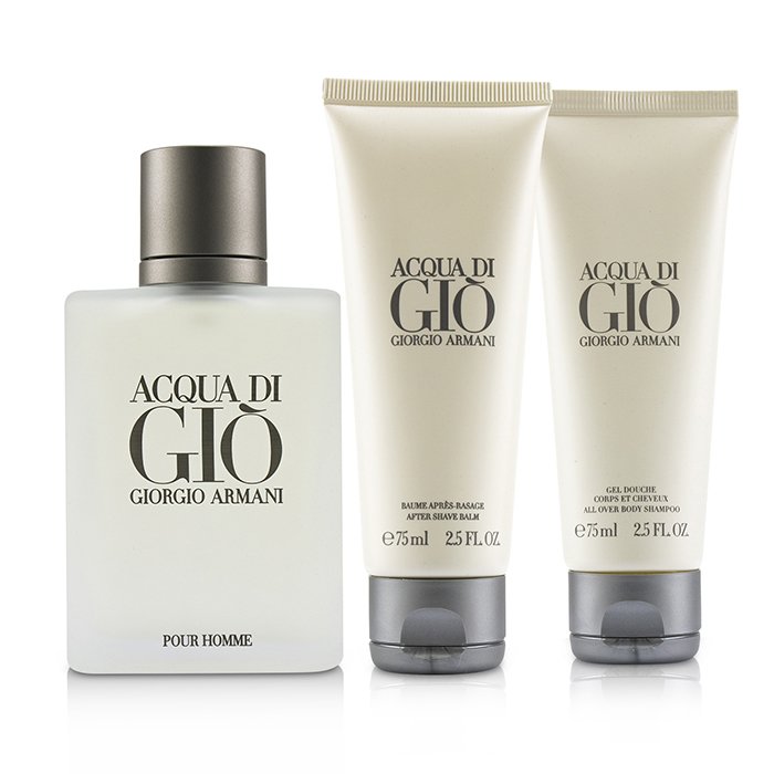 Giorgio Armani Acqua Di Gio Coffret: Eau De Toilette Spray 100 ml + All Over Bod Shampoo 75 ml + After Shave Balm 75 ml 3pcsProduct Thumbnail