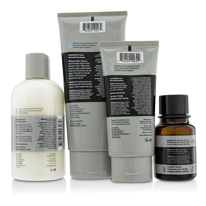 Anthony Logistics For Men The Perfect Shave Kit: Cleanser + Pre-Shave Oil + Shave Cream + After Shave Cream 4pcsProduct Thumbnail