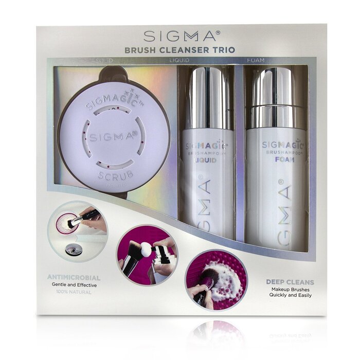 Sigma Beauty Brush Cleanser Trio (1x Sigmagic Scrub, 1x Brushampoo Liquid, 1x Brushampoo Foam) 3pcsProduct Thumbnail