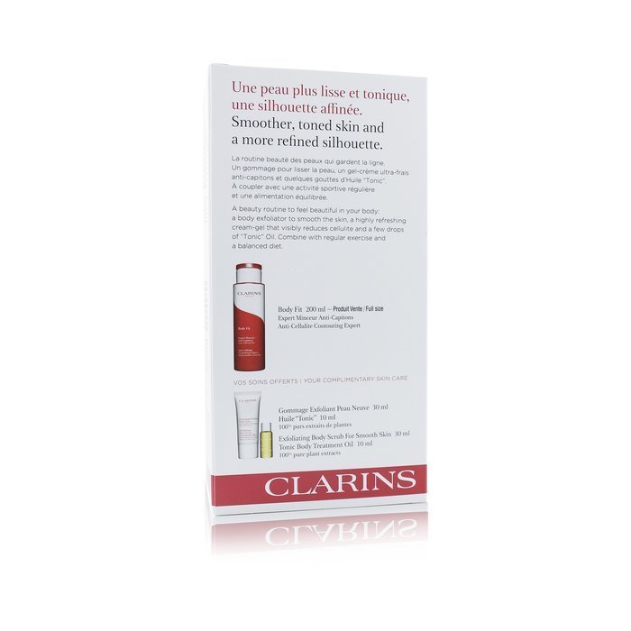 Clarins Beautiful Body Set: Body Fit 200ml/6.9oz + Exfoliating Body Scrub 30ml/1oz + Tonic Body Treatment Oil 10ml/0.33oz 3pcsProduct Thumbnail