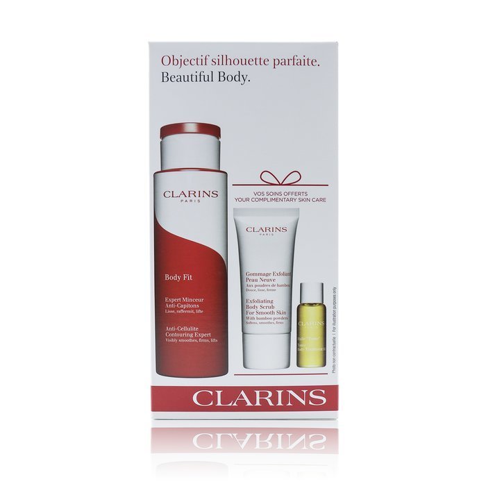 Clarins Beautiful Body Set: Body Fit 200ml/6.9oz + Exfoliating Body Scrub 30ml/1oz + Tonic Body Treatment Oil 10ml/0.33oz 3pcsProduct Thumbnail