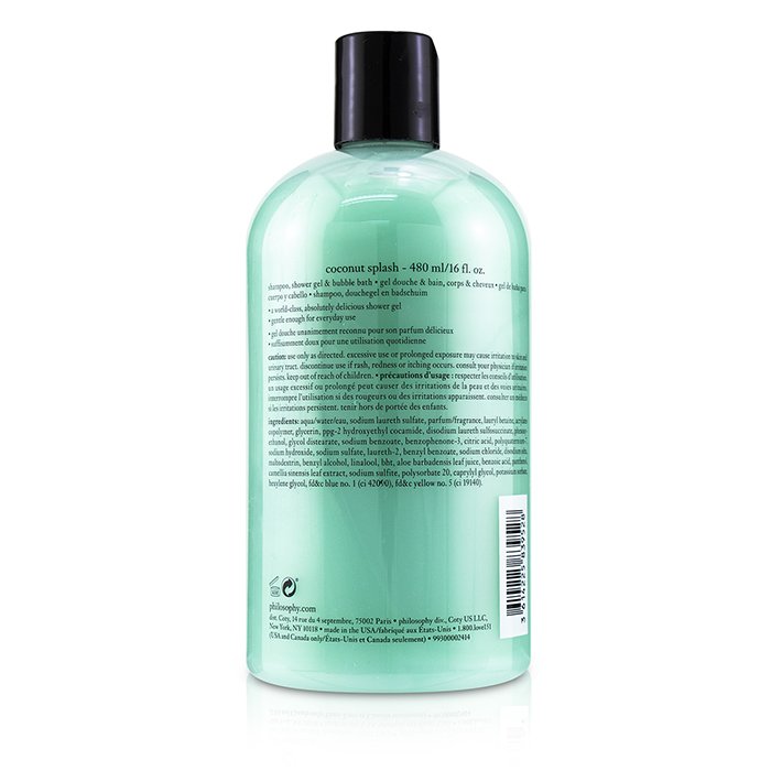 Philosophy Coconut Splash shampoo, suihkugeeli ja vaahtokylpy 480ml/16ozProduct Thumbnail