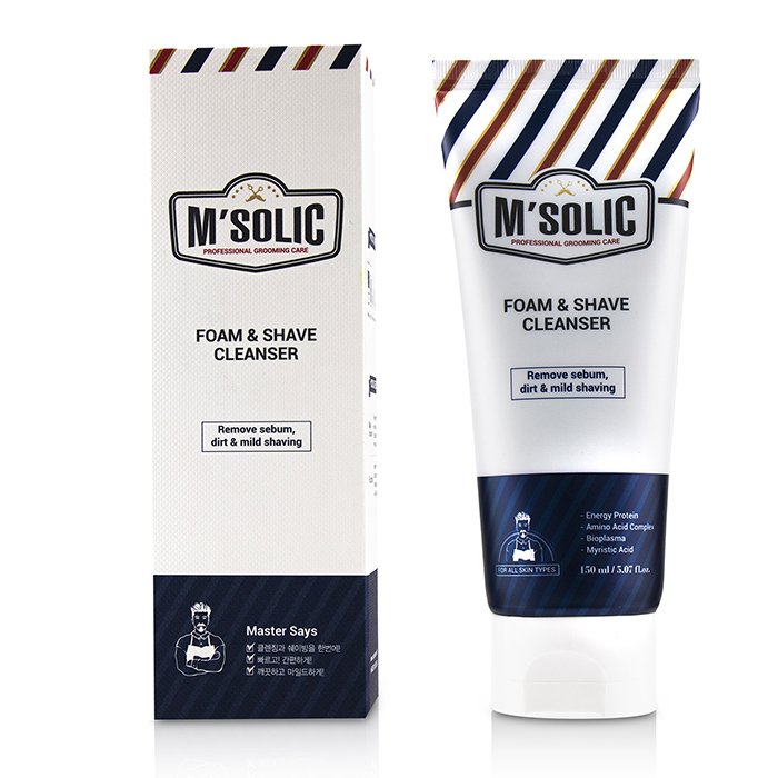 SNP 男士清洁剃须2合1洁面泡沫 M'Solic Foam & Shave Cleanser - Remove Sebum, Dirt & Mild Shaving 150ml/5.07ozProduct Thumbnail