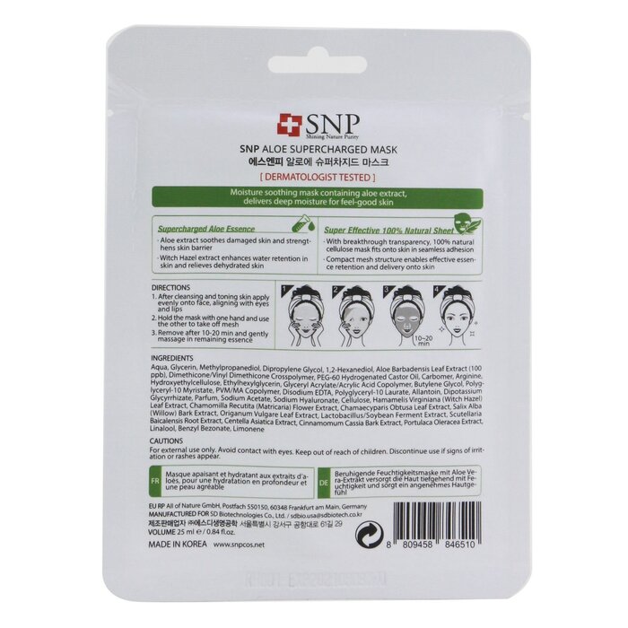 SNP Aloe Supercharged Mask (Moisture & Soothing) 846510 10x25ml/0.84ozProduct Thumbnail