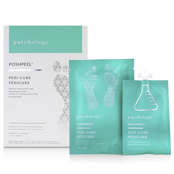 Patchology PoshPeel Pedi Cure - Gently Exfoliates & Resurfaces Feet (2 Treatments) 4x20ml/0.68ozProduct Thumbnail