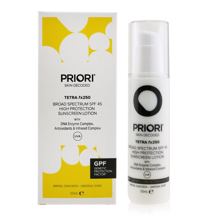 Priori TETRA fx250 Broad Spectrum SPF 45 High Protection Sunscreen Lotion - Universal 50ml/1.7ozProduct Thumbnail